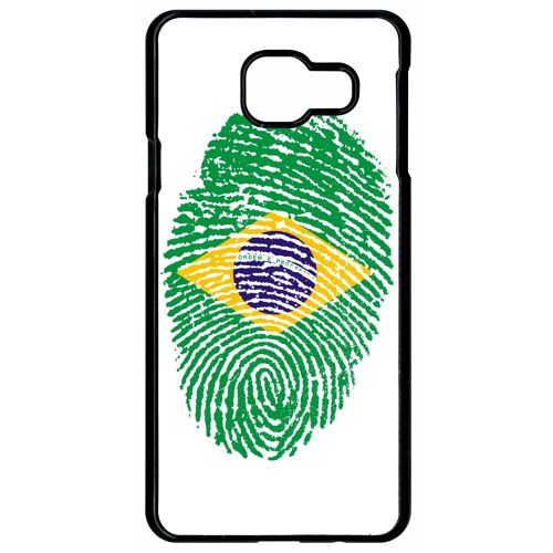Coque galaxy a9 (2016) - empreinte digitale drapeau bresil brazil - noir