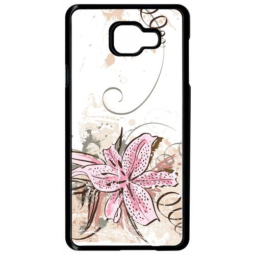Coque Galaxy A7 (2016) - Lily With Grunge Floral - Noir