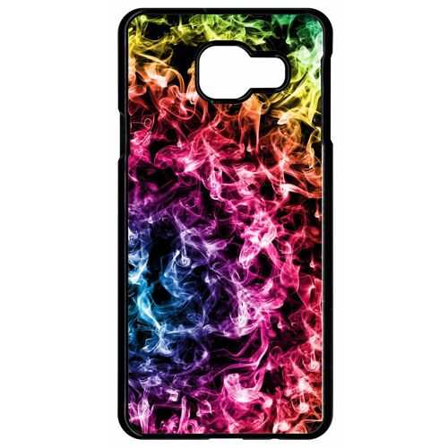 Coque galaxy a9 (2016) - smoke fume arc en ciel - noir