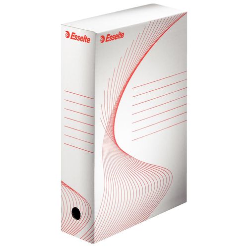 Esselte Lot De 10 Boîtes D'archivage Boxy Carton 25 X 35 Cm Dos De 80 Mm Blanc