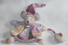 Doudou Et & Compagnie Souris Collector Marionnette Rose Poudre Violet Gris