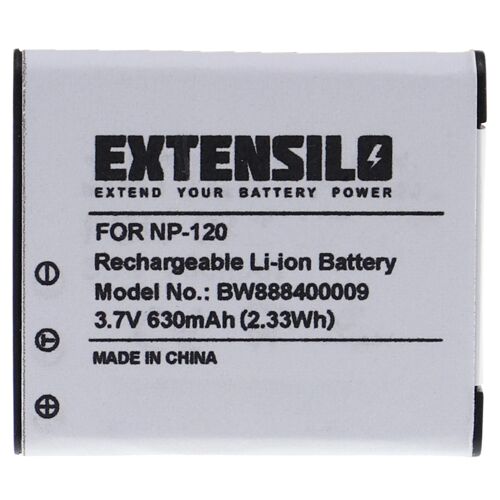 EXTENSILO Batterie compatible avec Casio Exilim EX-ZS10, EX-S200PK, EX-S200SR, EX-ZS10BE appareil photo, reflex numérique (630mAh, 3,7V, Li-ion)
