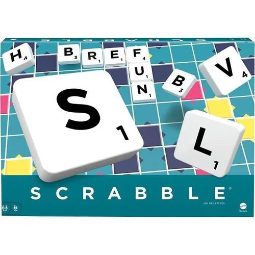 Jeu De Société - Mattel Games - Scrabble Original - 1 Plateau De Jeu - 120 Jetons - 2 Joueurs Ou Plus