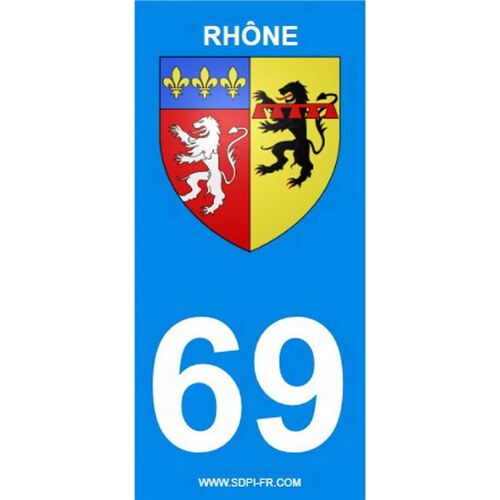 2 Autocollants Region Departement 69 Version 2