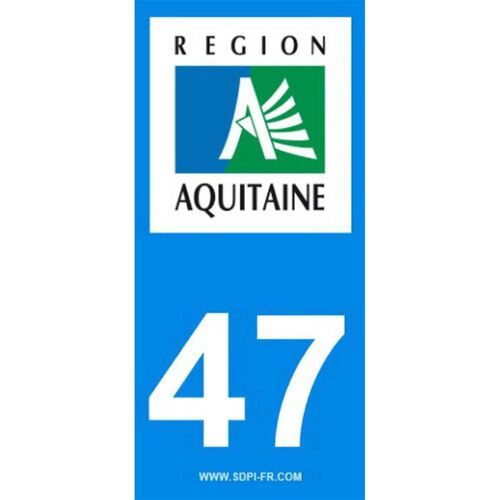 2 Autocollants Region Departement 47