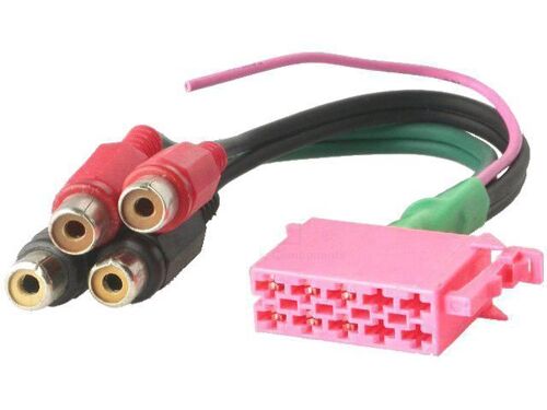 Fiche autoradio ISO 10PIN vers RCA x4