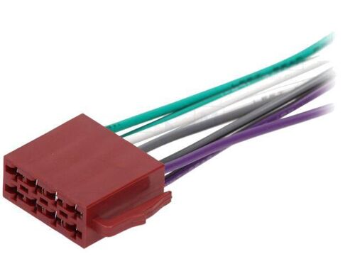 Fiche autoradio ISO 8PIN male fils nus