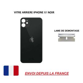 Vitre Arrière Compatible Iphone 12 Noir 6.1 Qualité Origine En Verre, Coque Cache Batterie Double Face Adhésif, Lame De Démontage