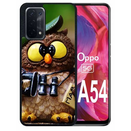Coque Pour Oppo A54 5g - Chouette - Silicone - Noir