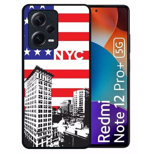 Coque pour redmi note 12 pro+ - new york city - silicone - noir