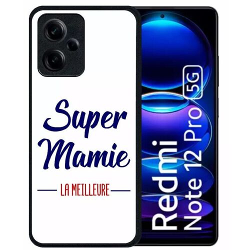Coque Pour Redmi Note 12 Pro 5g - Super Mamie La Meilleure Fond Blanc - Silicone - Noir