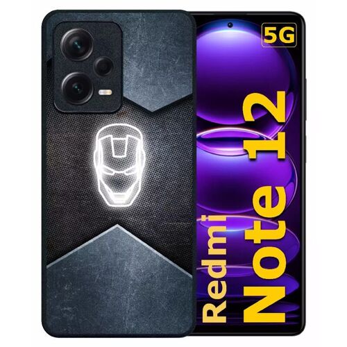Coque pour redmi note 12 5g - superhero iron the man - silicone - noir