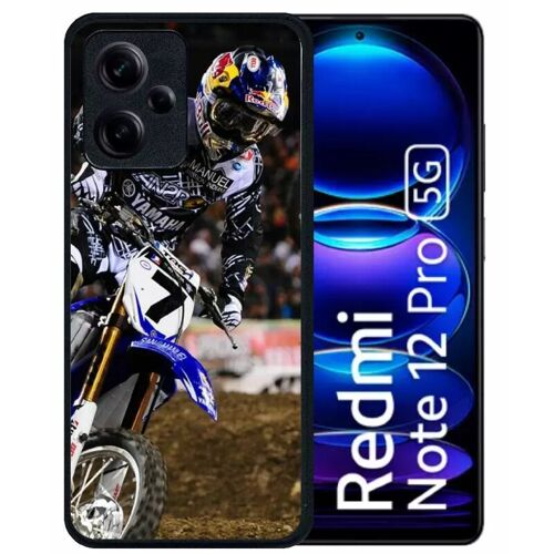 Coque pour redmi note 12 pro 5g - motocross - silicone - noir