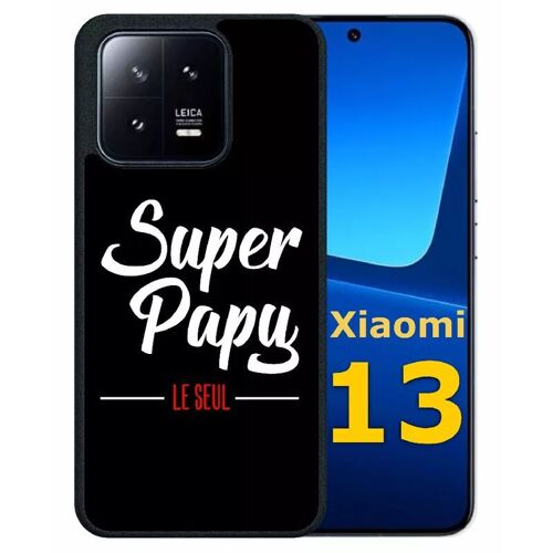Coque pour xiaomi 13 - super papy le seul fond noir - silicone - noir