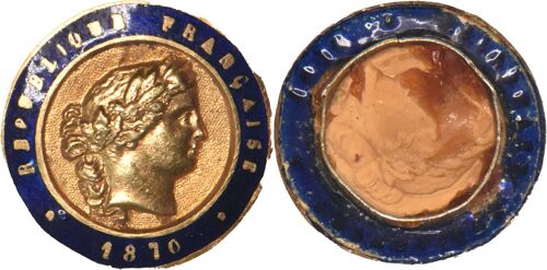 France - 1870 - Coeur De Médaille Ou D'autre Objet Officiel - Republique Francaise - Emaillé - B153