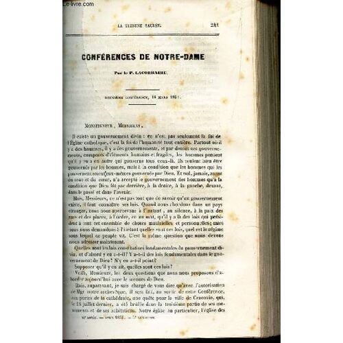 Conferneces De Notre Dame : 2e Conference : Lois Constitutives Fondamentales Du Gouvernement Divin / Conferences De L'assomption : La Raison Philosophique Dans Ses Rapports Avec La Religin / ...