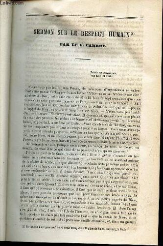 Sermon Sur Le Respect Humain + Discours De Monseigneur L'eveque De Poitiers Pour La Solennité De La Réception Des Reliques De Saint Emilien, A Nantes.