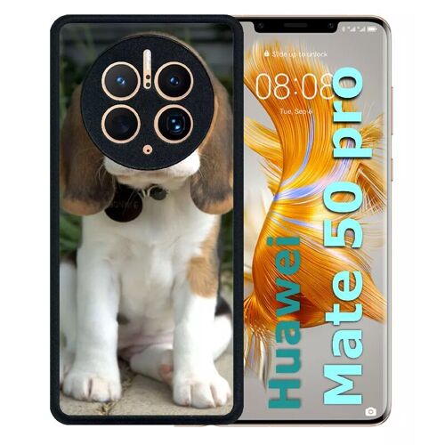 Coque pour huawei mate 50 pro - chien mignon - silicone - noir