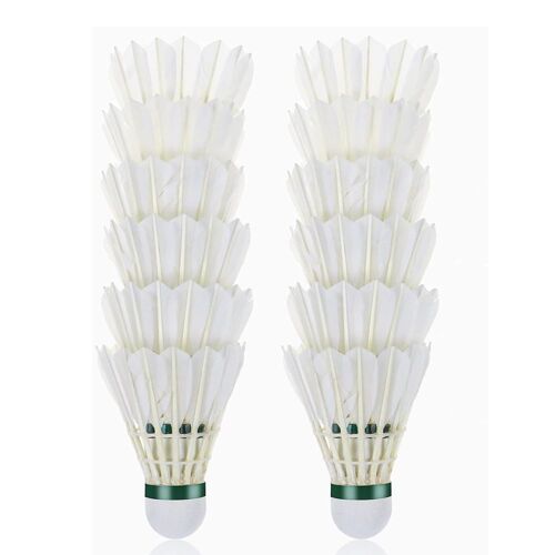 Volants De Badminton, 12 Paquets Plume D'oie Badminton Volants Balles De Badminton Avec Haute Élasticité Et Durabilité Pour Intérieur, Extérieur, Sport