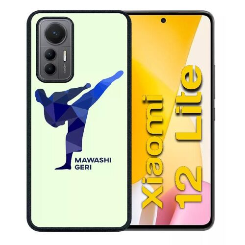 Coque pour xiaomi 12 lite - karate coup de pied mawashi geri - silicone - noir