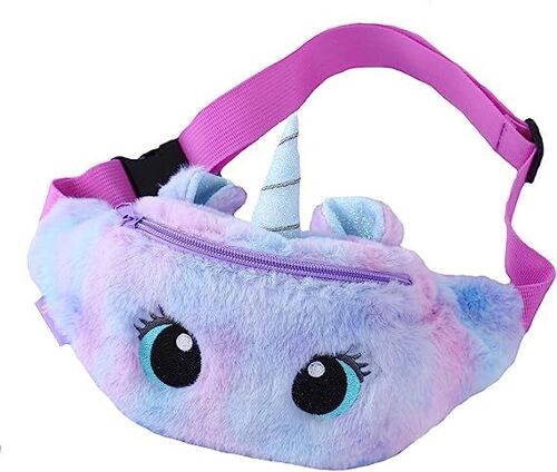 Sac de Taille pour Filles Mignon Licorne en Peluche Sac de Taille Sac de Poitrine pour Shopping Sport Voyage Mode Sac de Taille,Purple