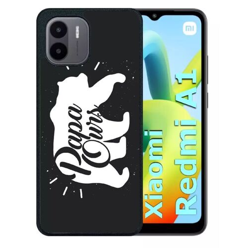 Coque pour redmi a1 - papa ours fond noir - silicone - noir