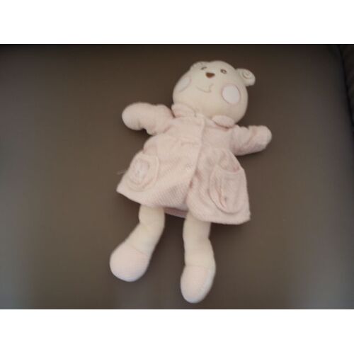 Ours Manteau Rose Brodé B Bébé 32 Cm