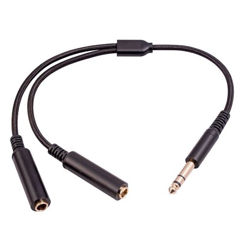 Câble adaptateur audio stéréo pour touristes, séparateur Y, 6.35mm mâle vers 2, 6.35mm femelle, 1/4mm, 6.35mm, 6.35mm