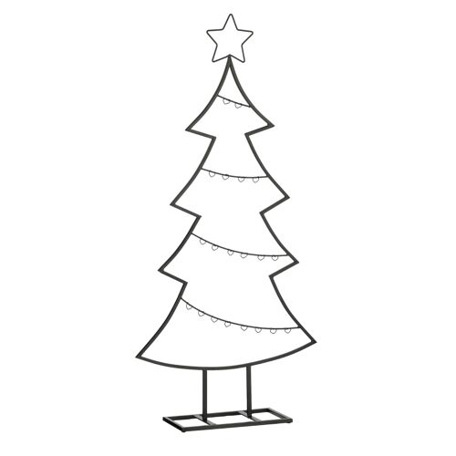 Mica Decorations Décoration de sapin de Noël - L50 x l15 x H105 cm - Fer - Noir