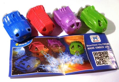 Figurines "Kinder" (2015) - Série Complète: Astronefs Cracheurs D'eau ( Fs128 / Fs 128,  Fs129 / Fs 129, Fs130, Fs 130, Fs131 / Fs 131)