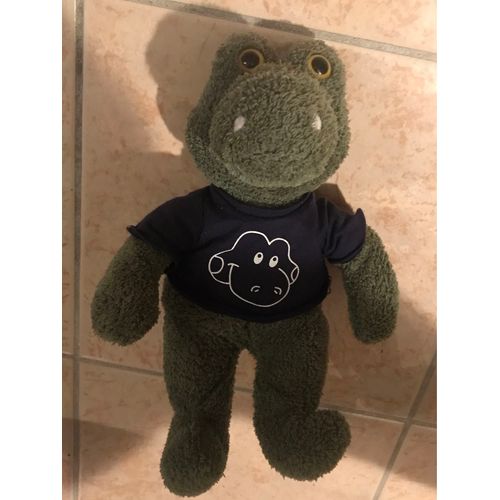 Doudou Peluche Crocodile Vert T-Shirt Bleu 30cm Friends More Billes