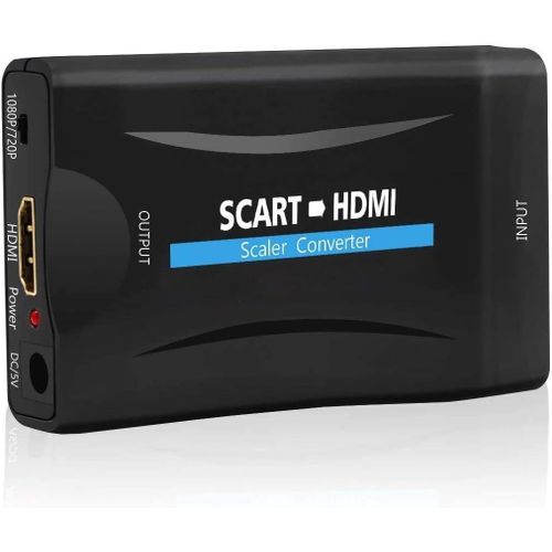 Convertisseur Peritel vers HDMI, Adaptateur SCART vers HDMI convertisseur Audio Vid¿¿o Rater Support HDMI 720/1080P Sortie pour TV STB VCR VHS Xbox PS1 PS2 PS3 WII DVD Player