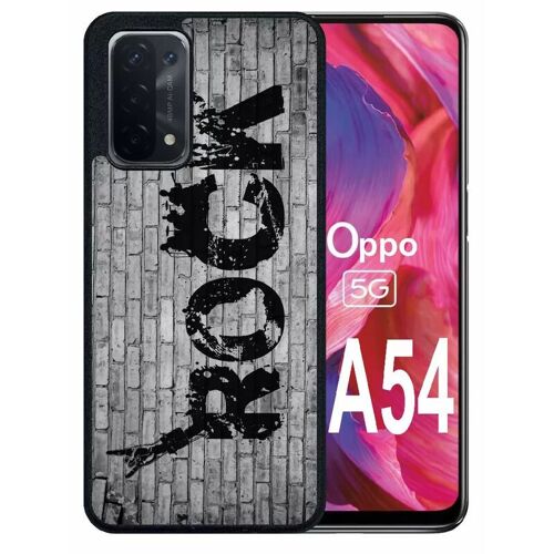 Coque pour oppo a54 5g - rock street - silicone - noir