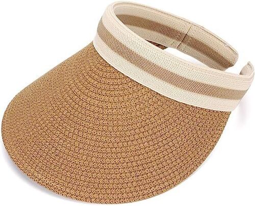 Chapeau Femme Été Large Bord Plage Chapeaux De Paille Chapeau,Marron