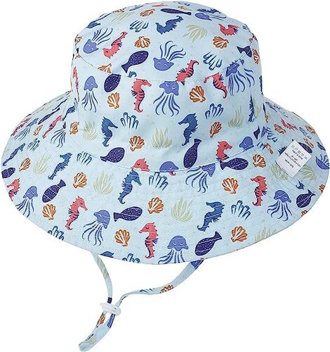 Chapeau Seau Unisexe Bébé Enfant Chapeau De Soleil Chapeau De Pêcheur Bébé Seau Chapeaux Large Bord Chapeau De Plage Visière Pour Fille Garçon, Hippocampe