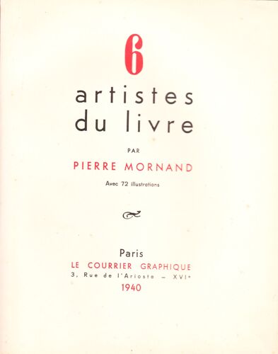 6 Artistes Du Livre