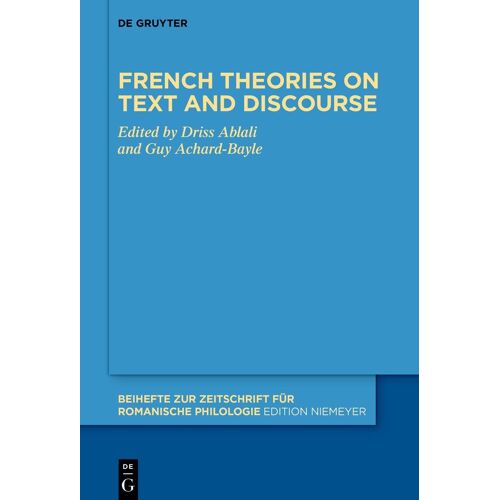 French Theories On Text And Discourse