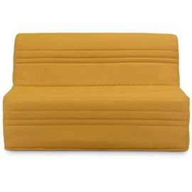 Banquette Bz Joe - Tissu Jaune Ocre - 3 Places - L 143 X P 97 Cm - Couchage 140 X 190 Cm