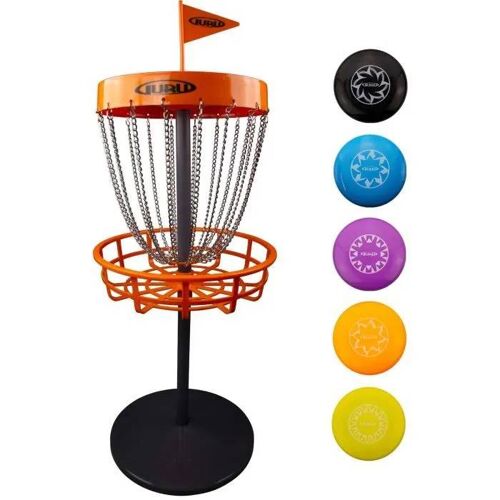 Disc Golf Mini Basket Set - Schildkrot 6 Guru - 5 Mini-Disques - Jeu Intérieur/Extérieur - Jusqu'à 5 Joueurs