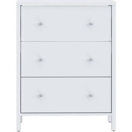 Meuble Sous Lavabo - Blanc - 3 Tiroirs - L64 X P40 X H83 Cm - Ipsarion