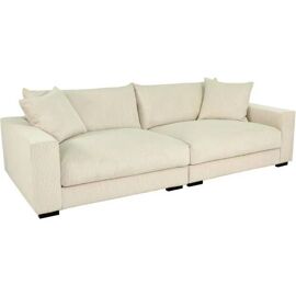 Canapé droit fixe - 4 places - PEDRO - Velours côtelé Beige - 261 x 124 x 82.5 cm