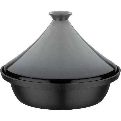 Tajine Fonte Massive - Gsw - 30 X 22 Cm - Couvercle Céramique - Induction - Gris