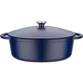 Cocotte Fonte Massive - Gsw - Blue Magic - 33 X 25 Cm - Ovale - Induction - Bleu