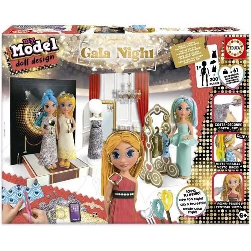 Kit de création de mode - EDUCA - Gala Night - 200 tenues - 1 poupée - Pour enfants à partir de 6 ans