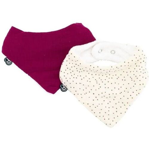 Lot X2 Bavoirs Bandana - Domiva - Tu - Mousseline - Grenadine Pois