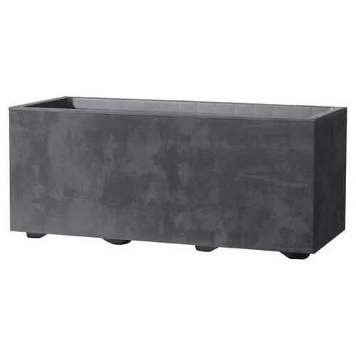 Deroma Jardinière Muret Millennium R - 59x25 X H25 Cm - Anthracite - A Réserve D'eau