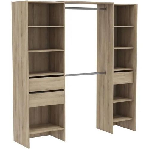Kit dressing extensible - L192 x P50 x H205 cm - Décor Chêne Kronberg - MIAMI