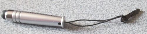 Mini stylet pour écran tactile - gris argent - avec petit cordon noir - marqué Fos.com