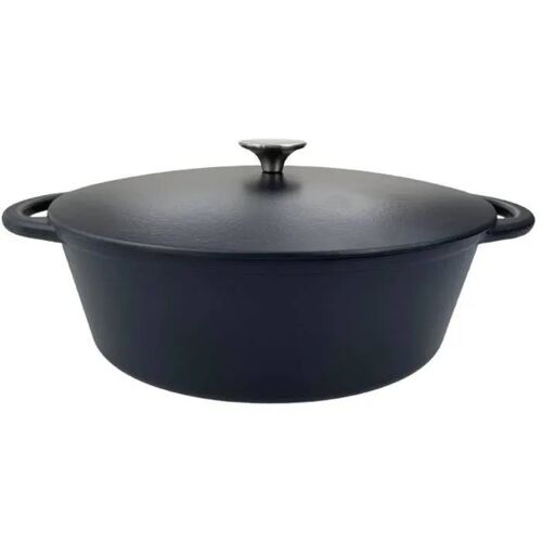 Cocotte En Fonte - Baumalu - 336408 - Ovale 33 Cm - Noir Mat