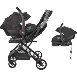 Nania - Poussette Combinée 2-En-1 Avec Siège Auto Rimini + Base Isofix - Myla - 4 Roues - Noir